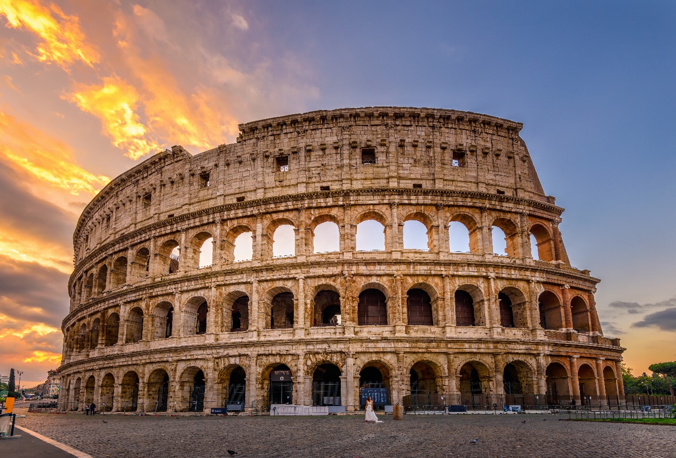 Panoramic aerial wonderful view of Rome with Altar of the Fatherland , Rome, Italy