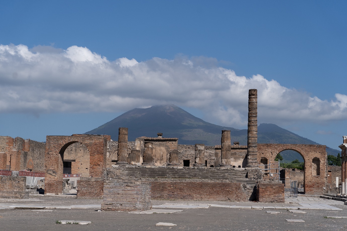 A view of the old ruins of Pompeii, Italy, the classical Roman city.Italy.