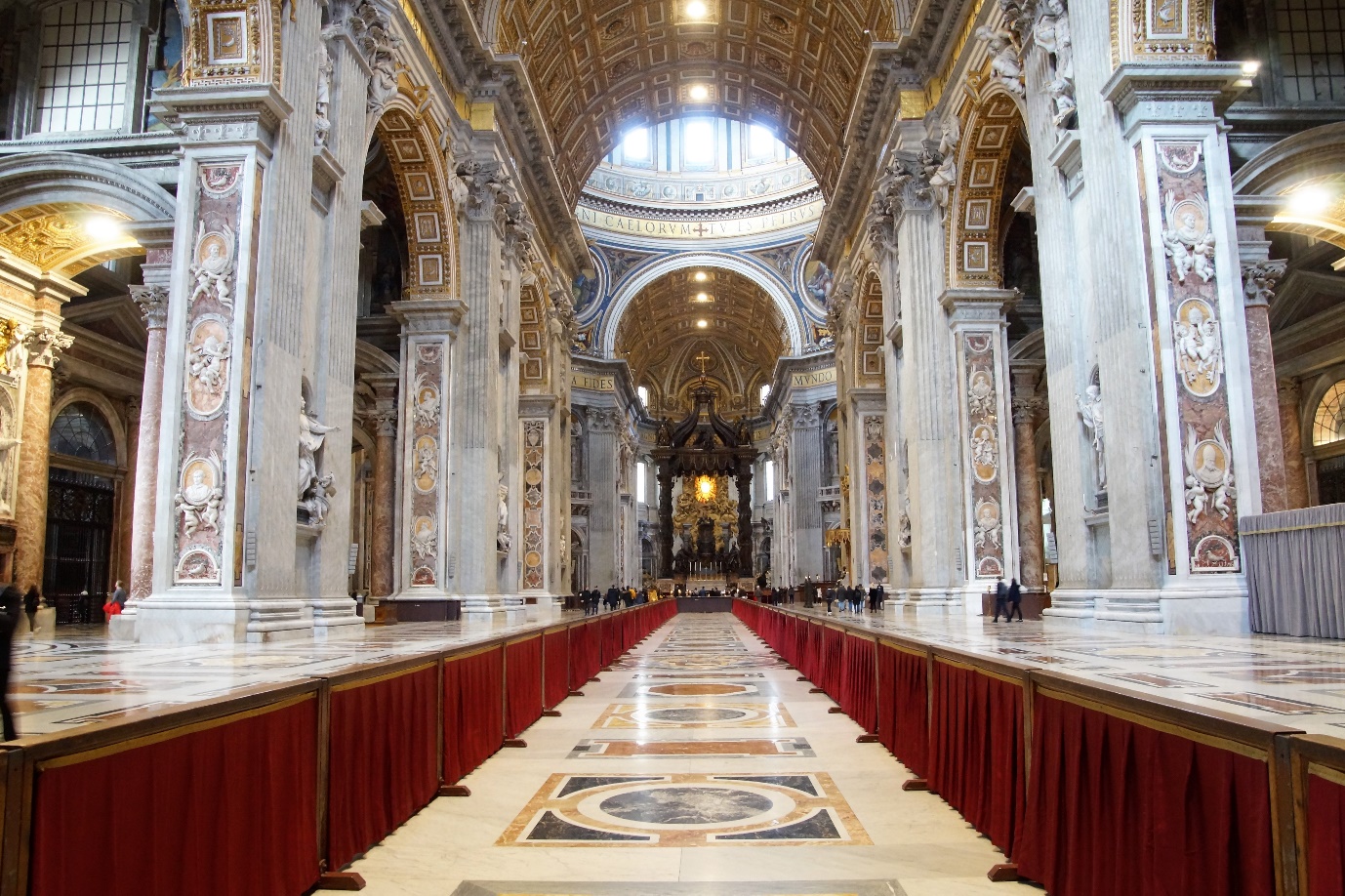 Interior of St Peter's Basilica in Rome,Italy.