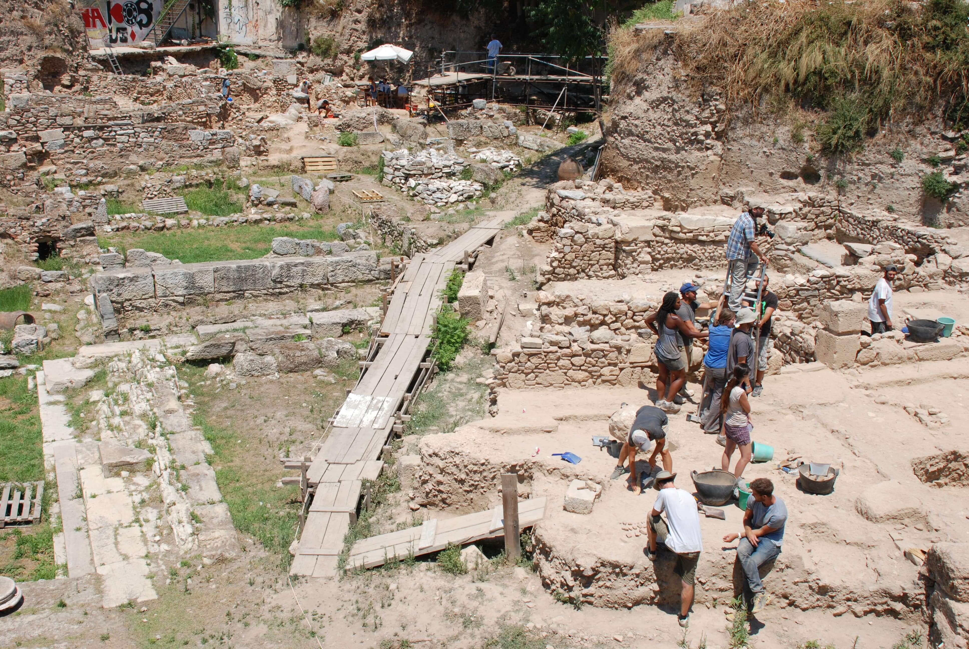 The archaeological dig at the Ancient Agora of Athens,Greece.