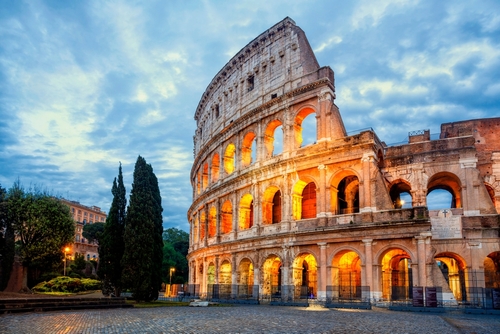 The colosseum in Rome, Italy.