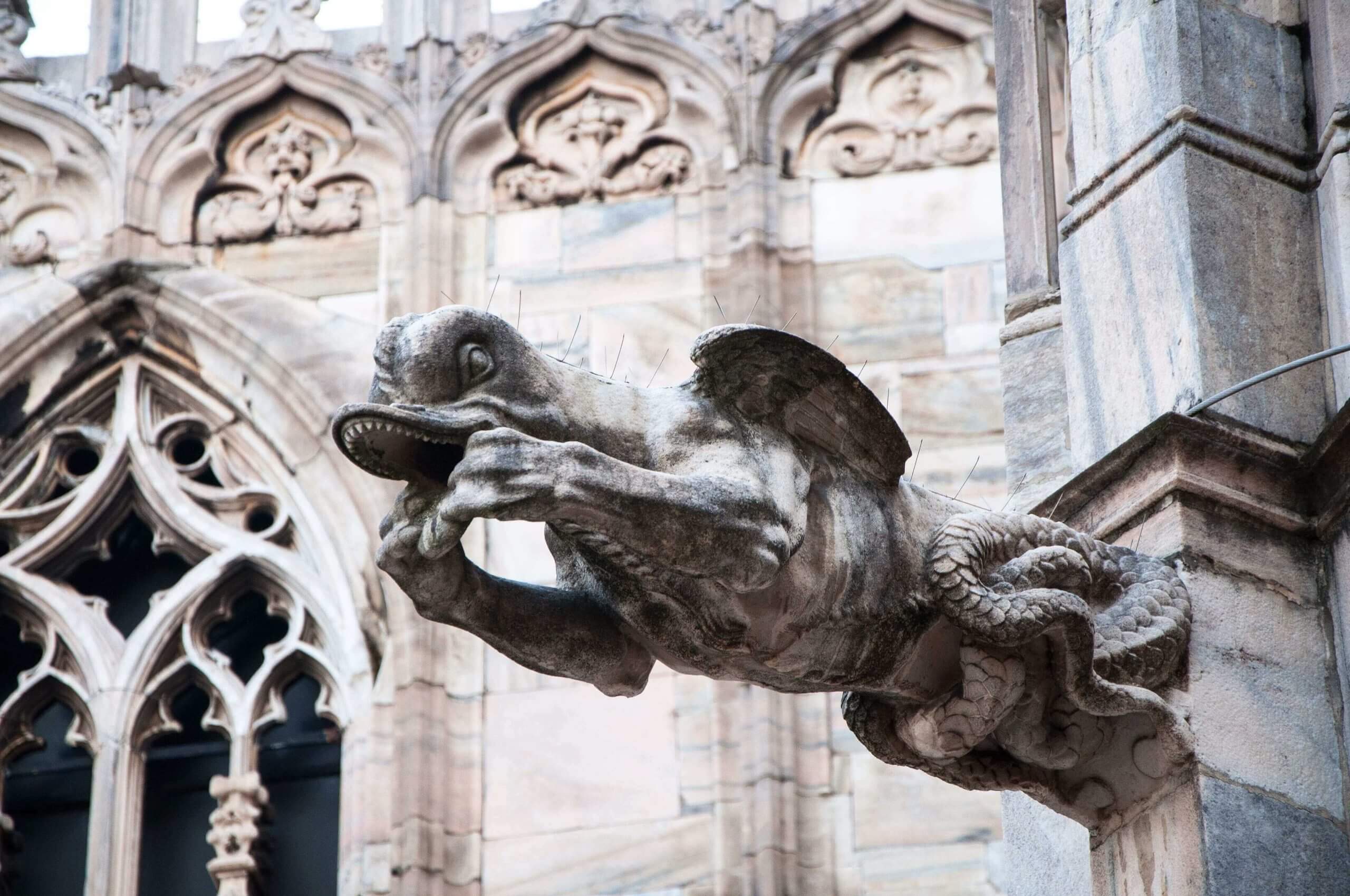 Close up a Duomo artifact. Milan, Italy